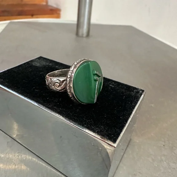 Art Deco style ring - sterling-size 7 - Picture 5 of 9